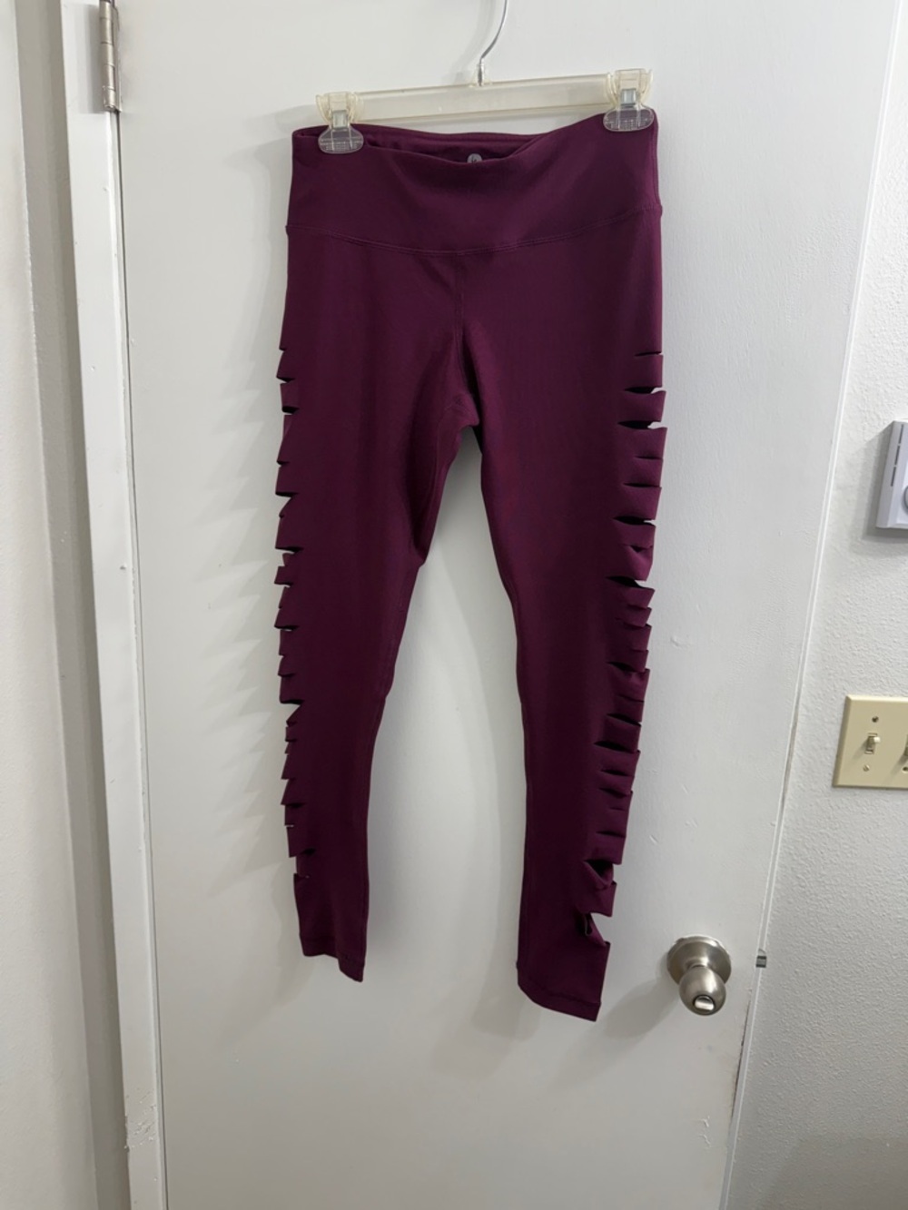 90 Degree By Reflex Plum Side-Cut Active Leggings